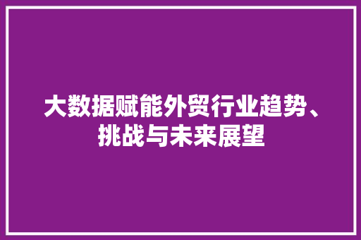 大数据赋能外贸行业趋势、挑战与未来展望  第1张