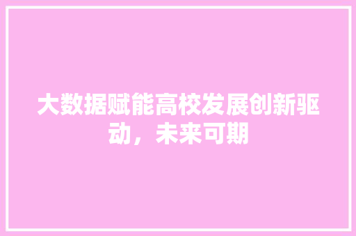 大数据赋能高校发展创新驱动，未来可期  第1张