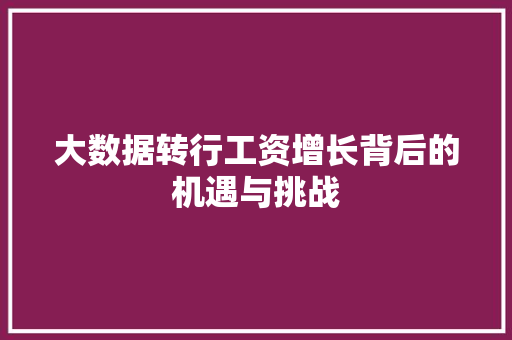 大数据转行工资增长背后的机遇与挑战  第1张