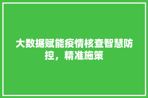 大数据赋能疫情核查智慧防控，精准施策  第1张