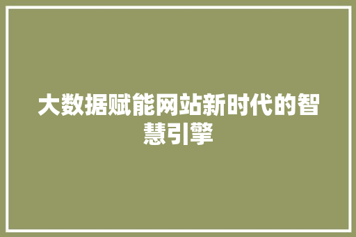 大数据赋能网站新时代的智慧引擎  第1张