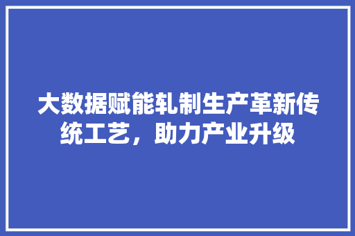 大数据赋能轧制生产革新传统工艺，助力产业升级