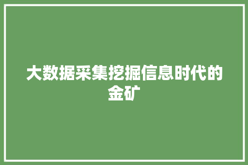 大数据采集挖掘信息时代的金矿  第1张