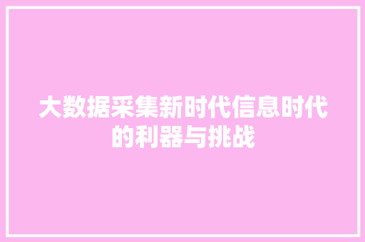 大数据采集新时代信息时代的利器与挑战  第1张