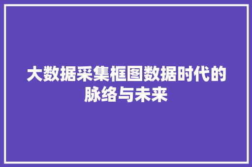 大数据采集框图数据时代的脉络与未来