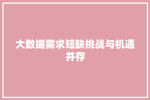 大数据需求短缺挑战与机遇并存  第1张
