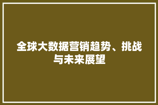 全球大数据营销趋势、挑战与未来展望  第1张