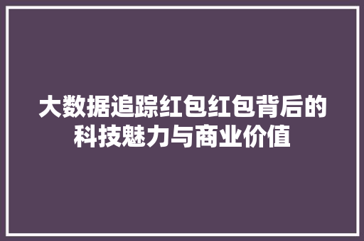 大数据追踪红包红包背后的科技魅力与商业价值  第1张