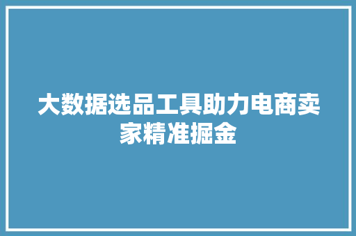 大数据选品工具助力电商卖家精准掘金  第1张