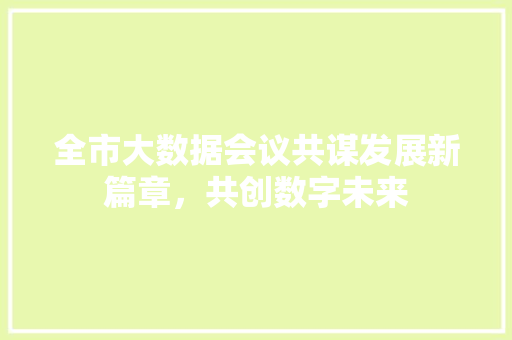 全市大数据会议共谋发展新篇章，共创数字未来
