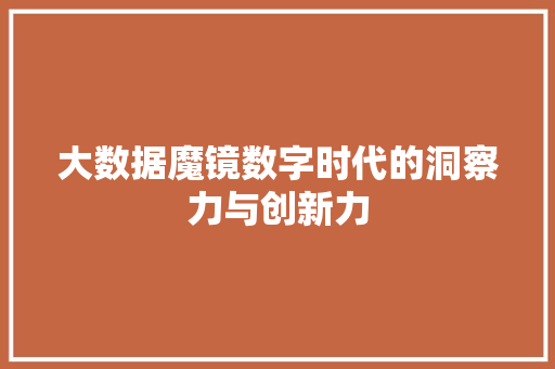 大数据魔镜数字时代的洞察力与创新力  第1张