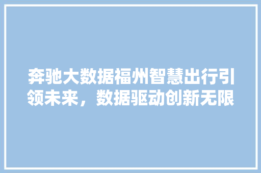 奔驰大数据福州智慧出行引领未来，数据驱动创新无限