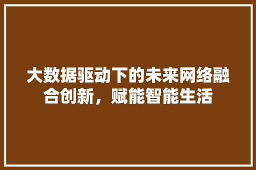 大数据驱动下的未来网络融合创新，赋能智能生活  第1张