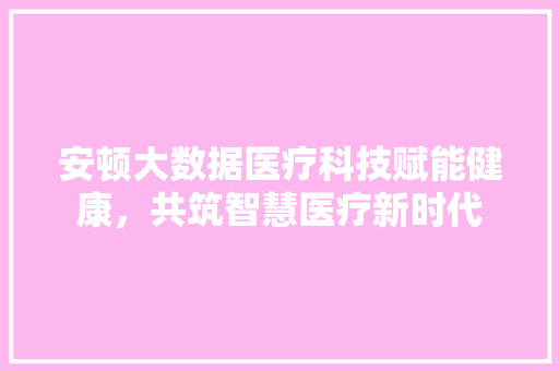 安顿大数据医疗科技赋能健康，共筑智慧医疗新时代  第1张