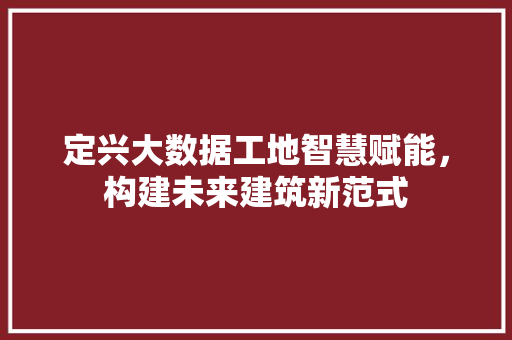 定兴大数据工地智慧赋能，构建未来建筑新范式