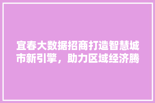 宜春大数据招商打造智慧城市新引擎，助力区域经济腾飞  第1张