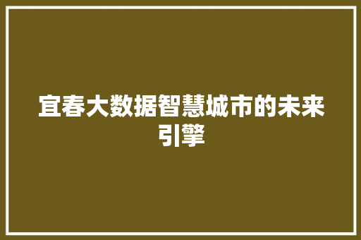 宜春大数据智慧城市的未来引擎  第1张