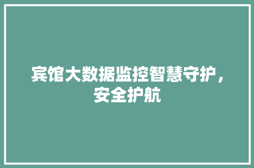 宾馆大数据监控智慧守护，安全护航
