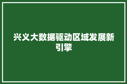兴义大数据驱动区域发展新引擎