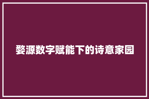 婺源数字赋能下的诗意家园