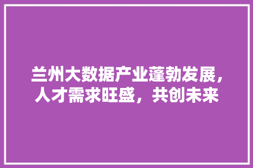 兰州大数据产业蓬勃发展，人才需求旺盛，共创未来
