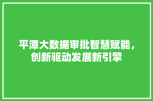平潭大数据审批智慧赋能，创新驱动发展新引擎