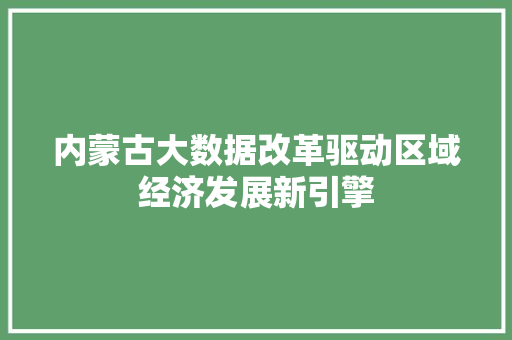 内蒙古大数据改革驱动区域经济发展新引擎  第1张