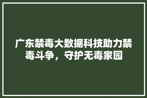 广东禁毒大数据科技助力禁毒斗争，守护无毒家园