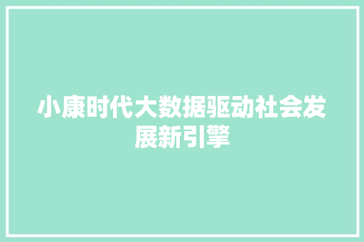 小康时代大数据驱动社会发展新引擎  第1张