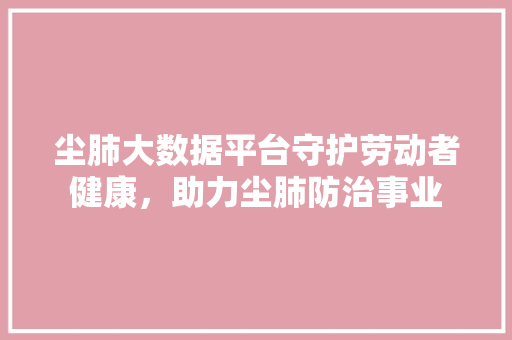 尘肺大数据平台守护劳动者健康，助力尘肺防治事业