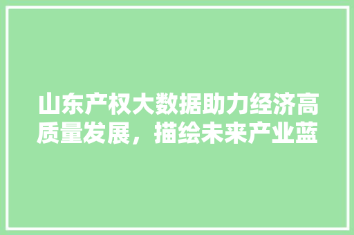 山东产权大数据助力经济高质量发展，描绘未来产业蓝图