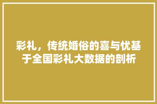 彩礼，传统婚俗的喜与忧基于全国彩礼大数据的剖析