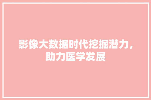 影像大数据时代挖掘潜力，助力医学发展