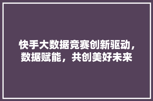 快手大数据竞赛创新驱动，数据赋能，共创美好未来  第1张