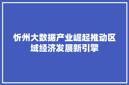 忻州大数据产业崛起推动区域经济发展新引擎  第1张
