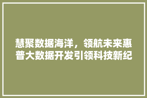 慧聚数据海洋，领航未来惠普大数据开发引领科技新纪元  第1张