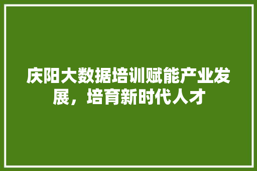 庆阳大数据培训赋能产业发展，培育新时代人才  第1张