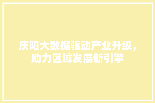 庆阳大数据驱动产业升级，助力区域发展新引擎