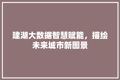 建湖大数据智慧赋能，描绘未来城市新图景