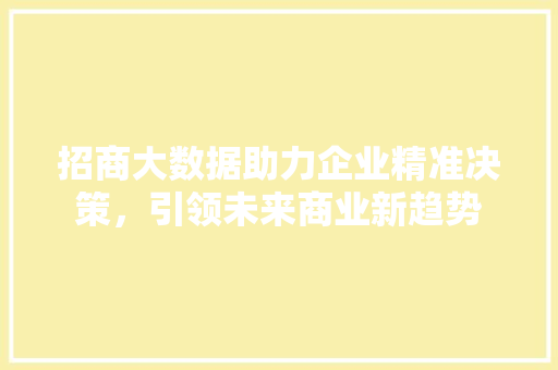 招商大数据助力企业精准决策，引领未来商业新趋势  第1张