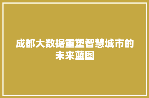 成都大数据重塑智慧城市的未来蓝图  第1张