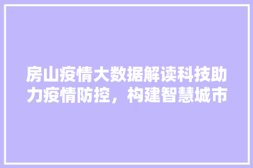 房山疫情大数据解读科技助力疫情防控，构建智慧城市新篇章  第1张