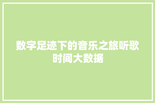 数字足迹下的音乐之旅听歌时间大数据  第1张