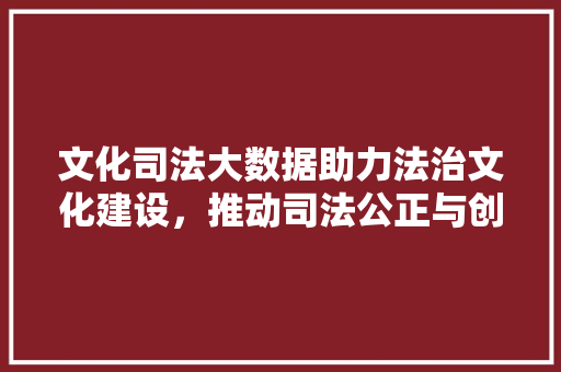 文化司法大数据助力法治文化建设，推动司法公正与创新  第1张
