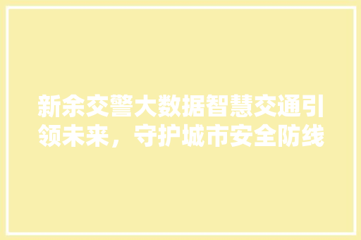 新余交警大数据智慧交通引领未来，守护城市安全防线  第1张