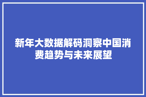 新年大数据解码洞察中国消费趋势与未来展望  第1张