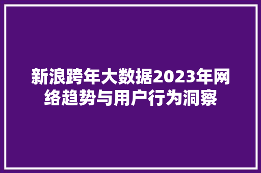 新浪跨年大数据2023年网络趋势与用户行为洞察  第1张