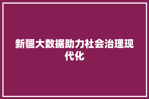 新疆大数据助力社会治理现代化  第1张