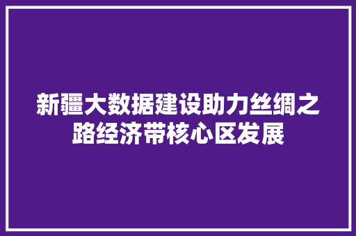新疆大数据建设助力丝绸之路经济带核心区发展  第1张