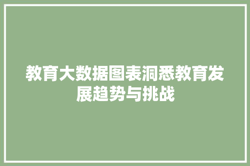 教育大数据图表洞悉教育发展趋势与挑战